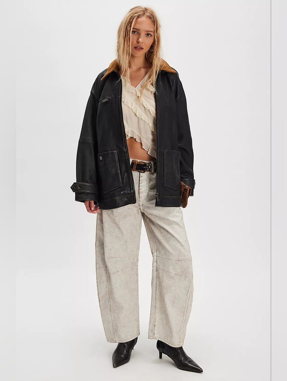 We The Free Good Luck Coated Barrel Jeans- NWOT